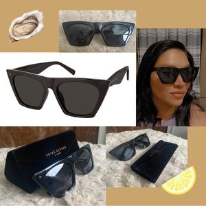PRIVÉ REVAUX Cat-Eye Style, “The Victoria” Sunglasses, Black